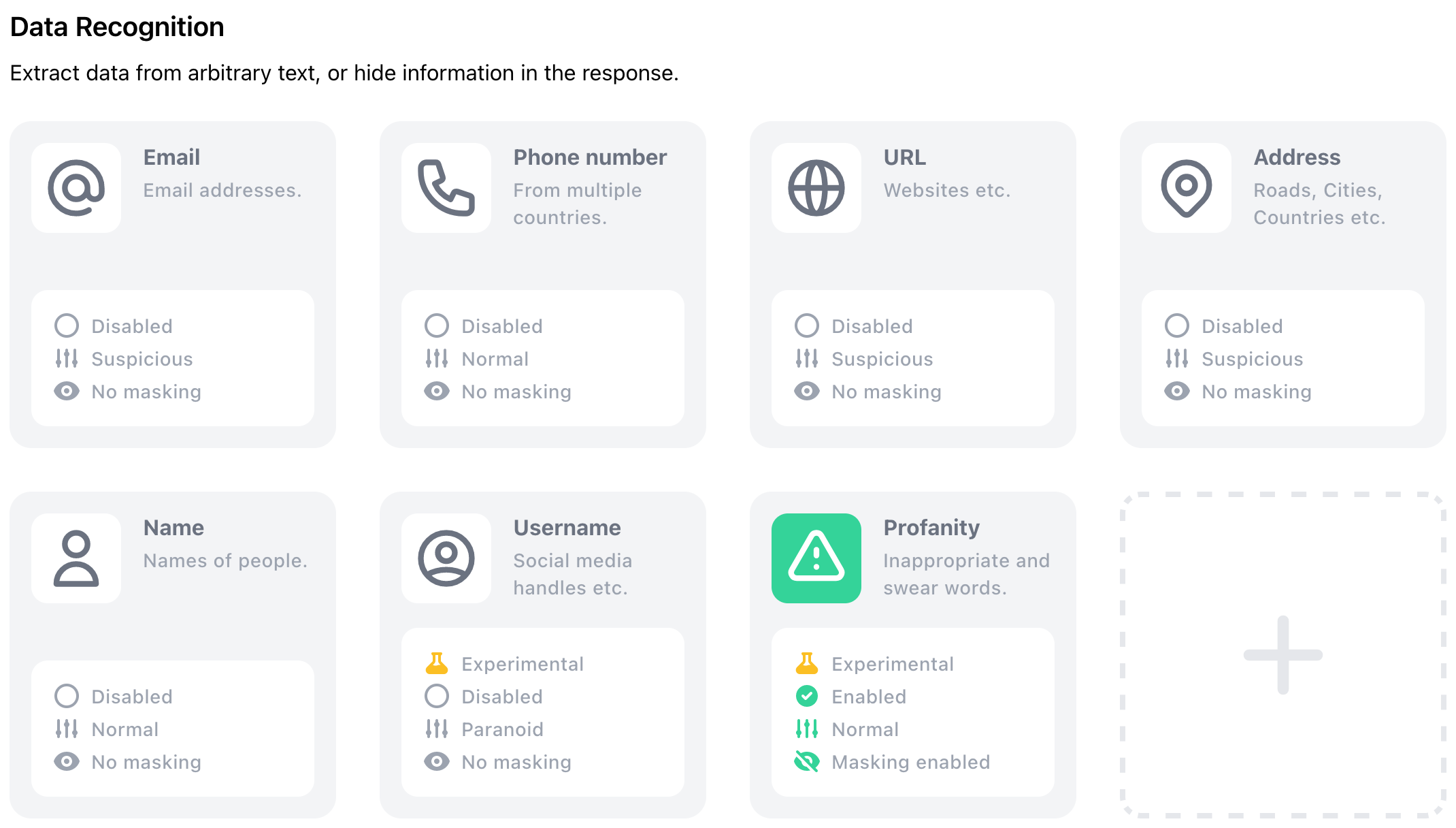 Moderation API Dashboard with Profanity switched on